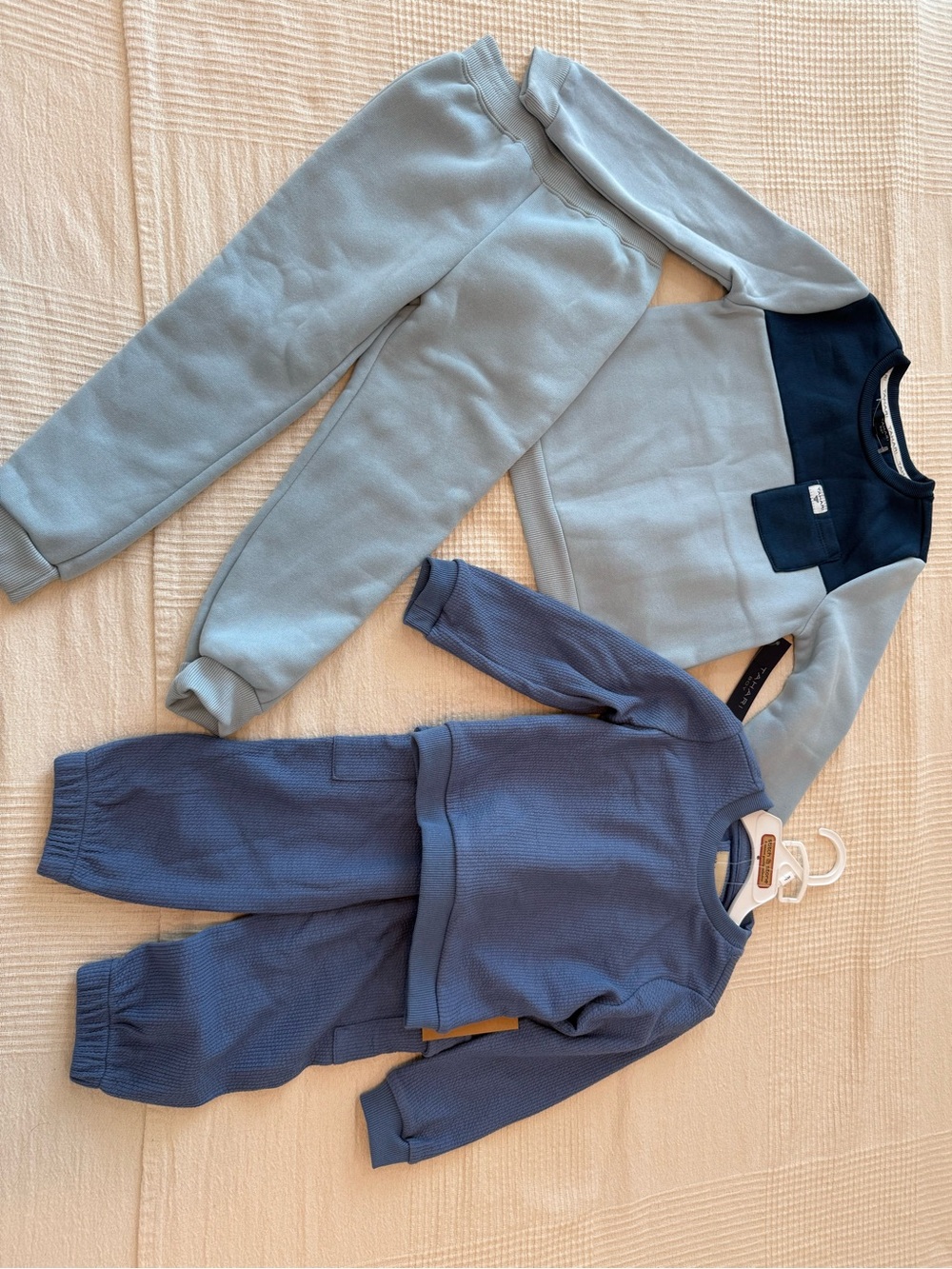 Kids Light Blue and Navy Colorblock Sweatpants bundle